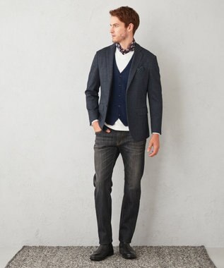 JOSEPH ABBOUD 【多機能/ストレッチ】ツィーディージャージー ジャケット ネイビー系