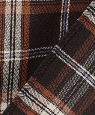 新品タグ付き　オンワード樫山　　　　　　 自由区　ブラウンチェックフリルブラウス シアーツイルチェック フリルブラウス / 組曲 | ファッション