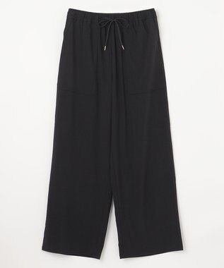 ANY 【ウエストゴム/UVケア/接触冷感】清涼リラックスワイドパンツ ブラック