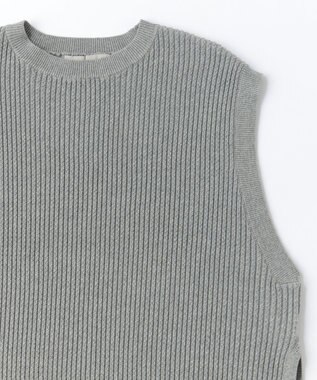 UNFILO 【洗える】ミニケーブル ニットベスト グレー