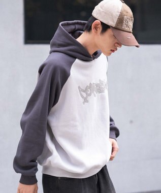 WEGO ラグランプルパーカー スミクロ