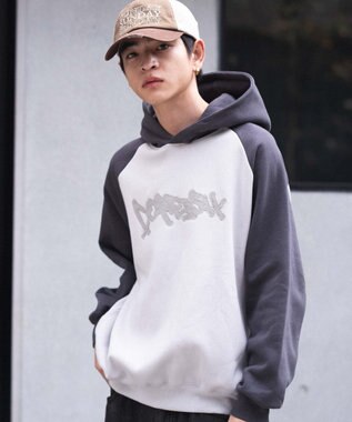 WEGO ラグランプルパーカー スミクロ