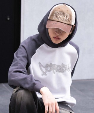 WEGO ラグランプルパーカー スミクロ