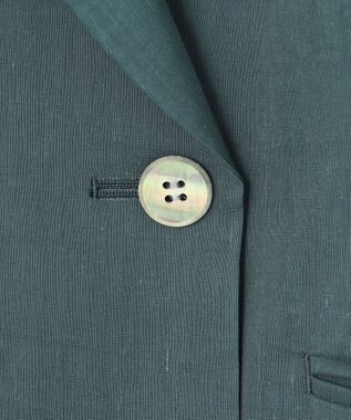 23区 S 【洗える】リネンレーヨンストレッチ ダブル ジャケット ダークグリーン系
