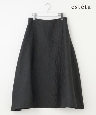 23区 【エステータ】シャイニージャカード フレアスカート ブラック系