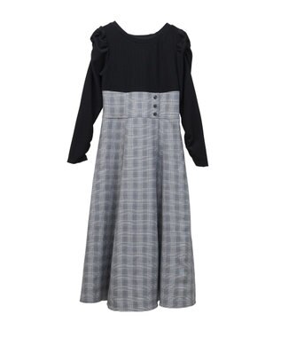 earth music&ecology リブカットソードッキングワンピース Brown