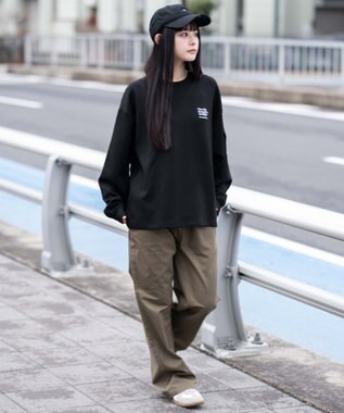 WEGO 【ユニセックス着用ITEM/MLサイズ展開】ガールプリントT（LS） ブラック