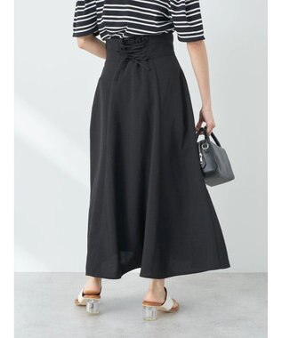earth music&ecology バックレースアップスカート Black
