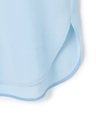 ICB L セルロースシルクビエラ ボウタイ付きブラウス サックスブルー