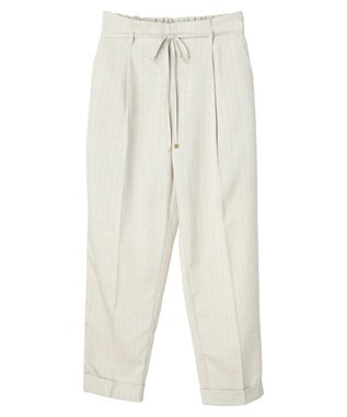 earth music&ecology リネンライクテーパードパンツ（ストライプ） Stripe Beige