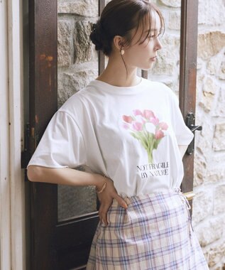 earth music&ecology アソートプリントＴシャツ Off White