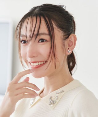 Tiaclasse 【安田美沙子さん着用・金属アレルギー対応】スウィングストーンピアス/イヤリング イヤリング：シルバー
