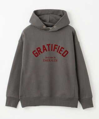 ANY 【洗濯機可能/サスティナブル】ロゴ裏起毛パーカー チャコール