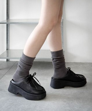 WEGO レースアップデザインサボ ブラック