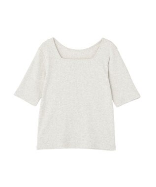 AMERICAN HOLIC スクエアネック5分袖プルオーバー Oatmeal
