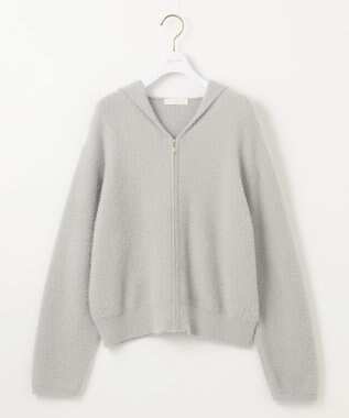 ANY SIS 【洗える】シャギーニット パーカー ライトグレー