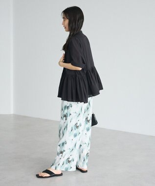 CRAFT STANDARD BOUTIQUE インド製 ペプラムブラウス Black