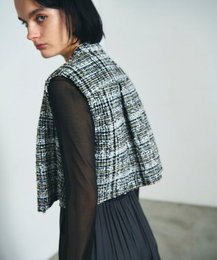 GRACE CONTINENTAL フリンジミニベスト ブラック