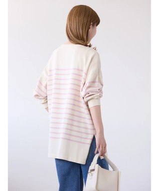 AMERICAN HOLIC パネルボーダーニットチュニック Pink