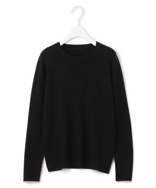 ICB 【洗える】エクストラファインメリノ クルーネックプルオーバー ブラック系
