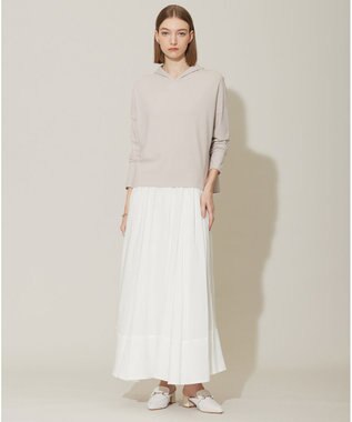 ICB 【洗える】レーヨンシルクローン フレアスカート オフホワイト系