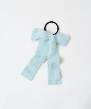 WEGO Lシャギーニットリボンゴム サックス