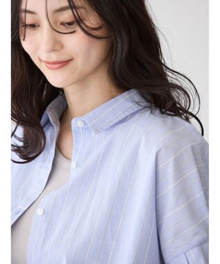 AMERICAN HOLIC ＵＶカット袖タックフレンチスリーブシャツ Stripe Navy