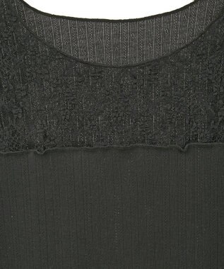 earth music&ecology レース×アイレットプルオ－バー Black