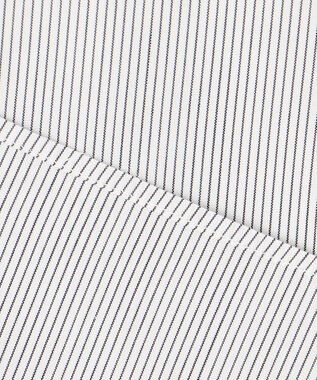 UNFILO L ハイネックブラウス オフ×ブラックストライプ