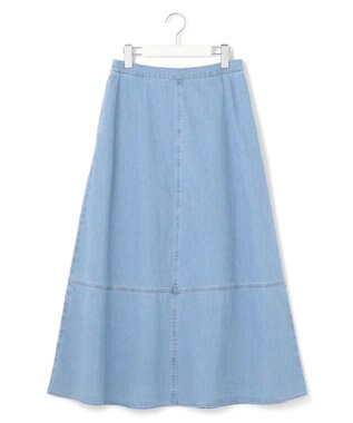 23区 S 【洗える】ライトダンガリー フレア スカート ライトインディゴ