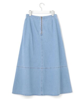 23区 S 【洗える】ライトダンガリー フレア スカート ライトインディゴ