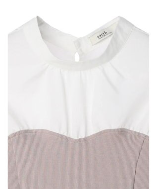 earth music&ecology オープンショルダードッキングプルオーバー Ivory