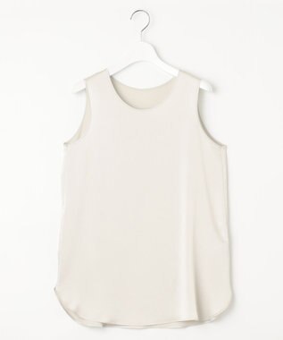 23区 S 【洗える】サテン タンクトップ ライトグレー系