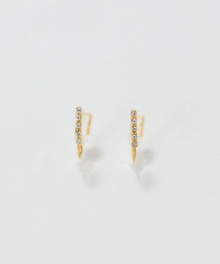 Phoebe 【痛くないシリーズ/金属アレルギー対応】ストレートビジューライトフィットイヤリング ゴールド