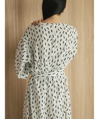 Green Parks armonia．スクエアドットプリントタックワンピース Ivory