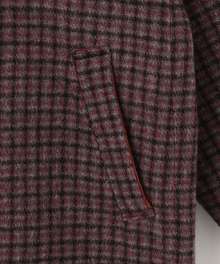 自由区 【リバーシブル】ウールリバー フード付きショートコート レッド系
