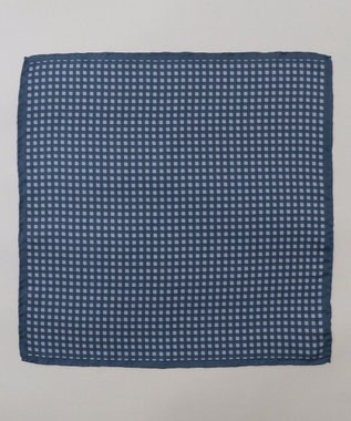 GOTAIRIKU 首にも巻ける【2WAY/日本製】シルク100% ポケットチーフ（チェック柄）