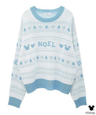 earth music&ecology Ｄｉｓｎｅｙ／ノルディック柄ニットプルオーバー Ivory