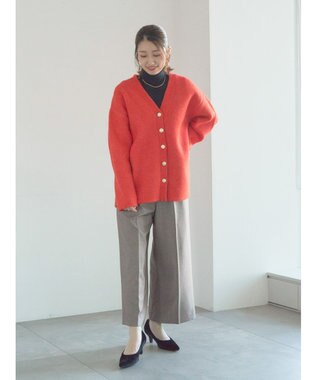 Te chichi 起毛ミドルVネックカーディガン オレンジ