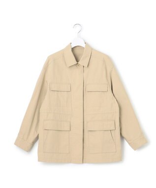 23区 L 【SLOW/一部店舗限定】ハイカウントギャバ ミリタリージャケット ベージュ系