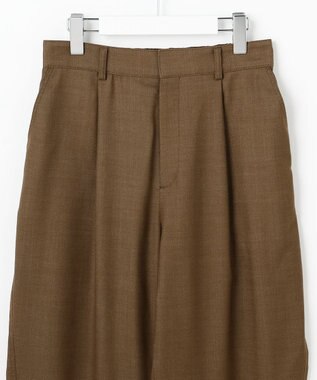 自由区 【SHIHOさん着用】デニムライクツイルカーブテーパード パンツ ブラウン