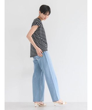 AMERICAN HOLIC 接触冷感フレンチスリーブカットプルオーバー Border Black