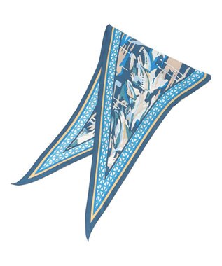 23区 シルク ダイヤ スカーフ ネイビープリント