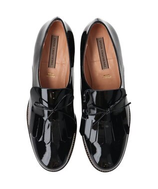 INTER-CHAUSSURES 【INTER-CHAUSSURES】レースリボンエナメルキルトシューズ ブラックエナメル