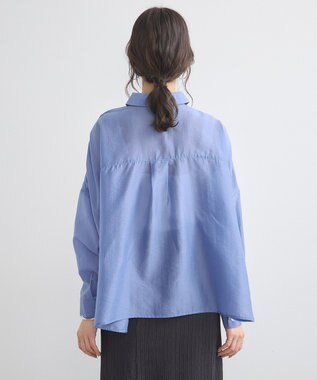 earth music&ecology ワイドシルエットシアーシャツ Blue