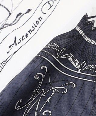 23区 manipuri  バルーンバンダナプリント シルク スカーフ ネイビー系