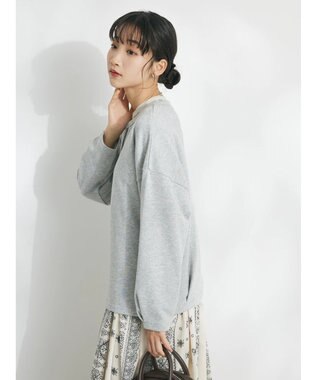 CRAFT STANDARD BOUTIQUE 裏毛リングドットカーディガン Gray Mixture