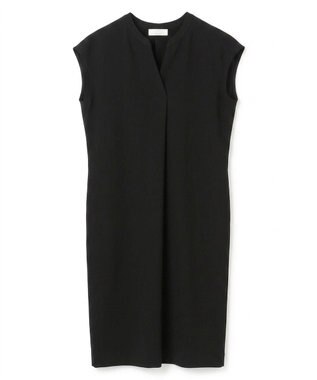 BEIGE， 【セットアップ対応】CINDY / 配色ネック フレンチドレス Black x Black