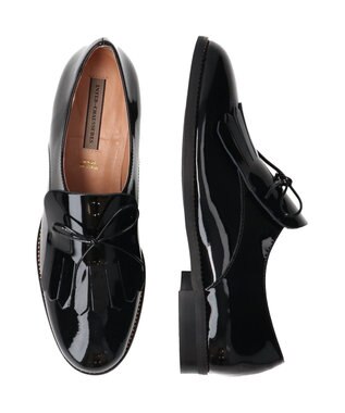 INTER-CHAUSSURES 【INTER-CHAUSSURES】レースリボンエナメルキルトシューズ ブラックエナメル