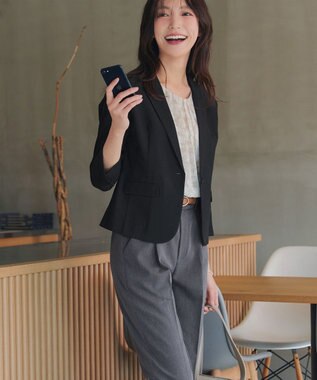 Tiaclasse L テーラードサマージャケット ブラック